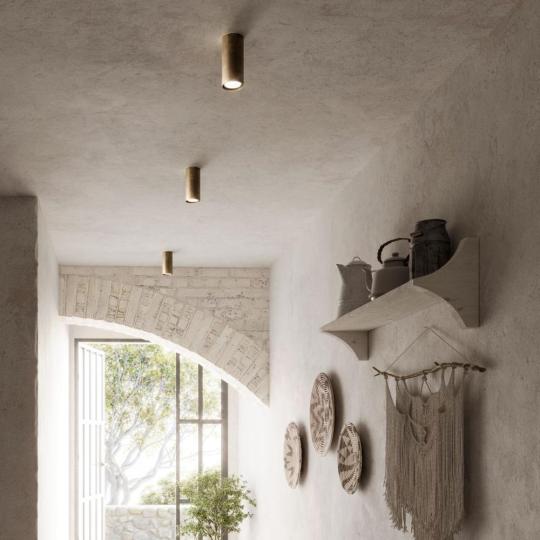 medeny valec spot lampa rustikalny antikovany vintage loft dizajn osvetlenie kuchyna obyvacka chodba il fanale girasoli lampy lameridiana chodba rustikalna spalna nizky strop.jpg